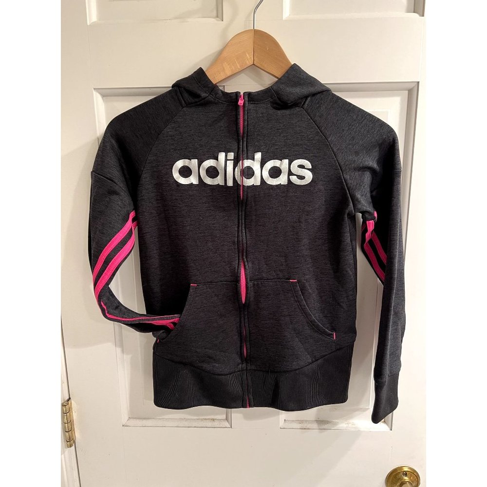 Adidas hooded zip up youth L
